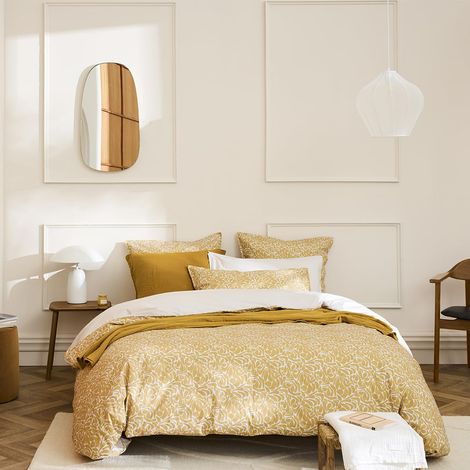Housse de Couette en Percale de Coton, 140 x 200 cm, Héra, Jaune Clair (1/5)