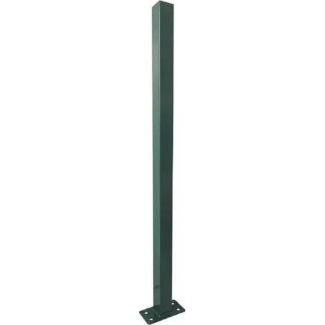 Vigor 68974 Paletto Quadro con Piastra Recinzione Acciaio 50x50 mm Altezza 150 cm Plastificato colore Verde RAL 6005