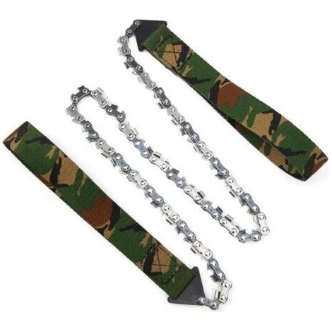 Scie à chaîne à Main - Mini scie à chaîne à Main Portable pour l'extérieur Survival 33T Scie de Poche de Camping d'exploitation forestière Camouflage (1/4)