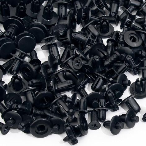 100 pièces de fixations automobiles mixtes : clips, goupilles, rivets, fixations pour pare-chocs, portières et panneaux de garniture. Accessoires auto (1/5)