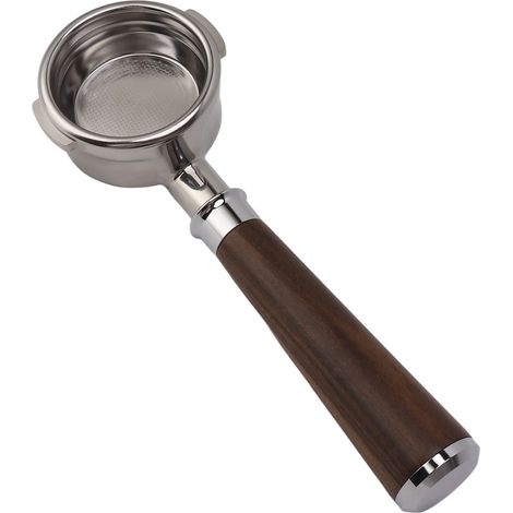 Porte-filtre nu sans fond de 58 mm pour machine à café universelle, porte-filtre à double oreille en acier inoxydable de type A, noir, branche acide (1/5)