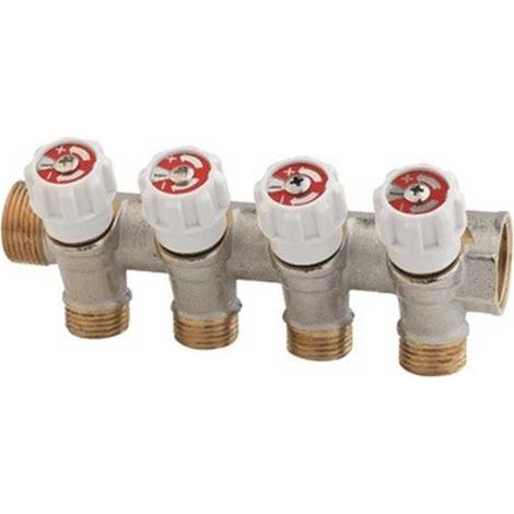 Collettore con vitone 45° a 4 vie 3/4"x 1/2"