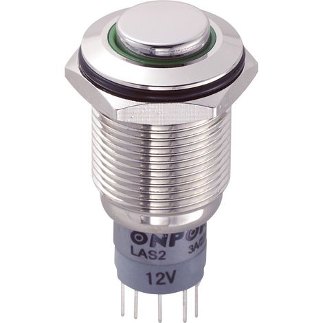 TRU COMPONENTS 701897 LAS2GQH-11E/G/12V/N/P Vandalismusgeschützter Drucktaster 250 V/AC 3 A 1 x Ein/