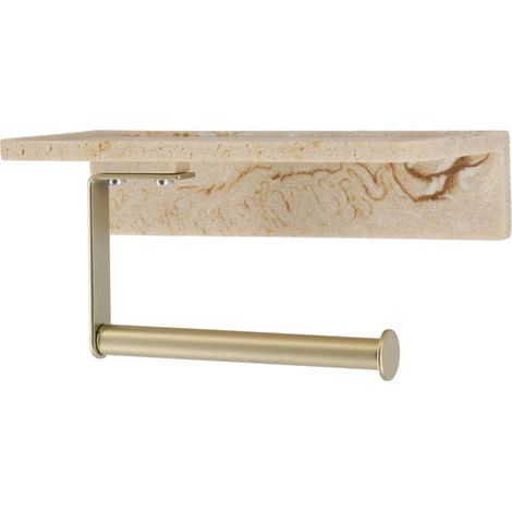 Derouleur papier wc polyresine et barre metal sur sticker -travertin - Tendance (1/3)