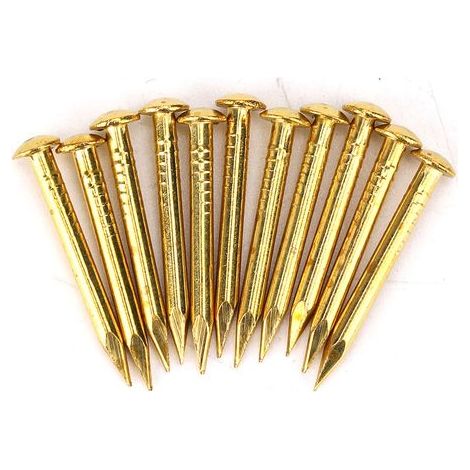 Brass furniture hinges, round head nails, hardware accessories, 10mm/15mm/18mm/22mm, 22mm thicker length, 100 pieces (1/5)