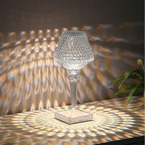 Nachttischlampe Touch Dimmbar Kristall Tischlampe Kabellos Deko Nachtlicht Usb A (1/5)