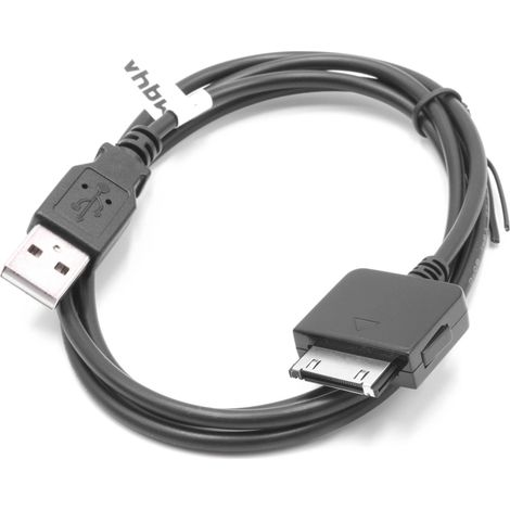 vhbw USB Datenkabel Ladekabel kompatibel mit Microsoft Zune 16GB, 120GB, 2. Generation, 30GB, 1. Generation MP3 Player Schwarz, 100 cm