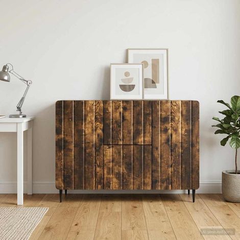 vidaXL Sideboard Smoked Oak 89 x 34.5 x 62 cm Engineered Wood (1/5)