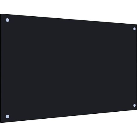 Maison Chic – Dosseret de cuisine fond de hotte noir 80 x 50 cm – Verre trempé 6 mm – Protection anti-éclaboussures – Facile à nettoyer