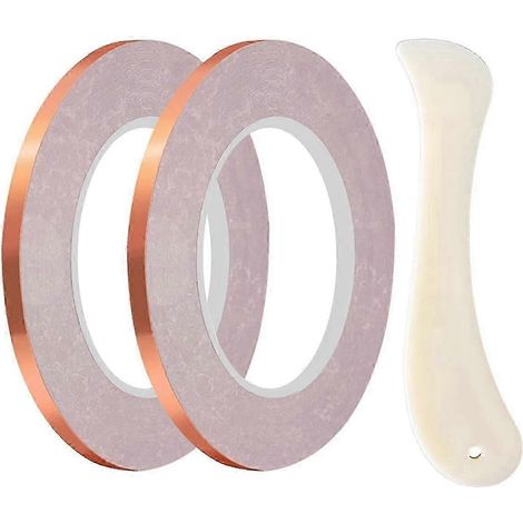 Ruban adhésif en feuille de cuivre de 5 mm de diamètre pour vitraux (2 rouleaux) js (1/5)