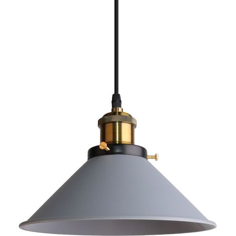Lampe À Suspension Rétro Lustre Vintage Gris Ø22CM Plafonnier Industriel Lampes Suspendues Modernes Pour Restaurant Loft Cuisine Café E27 (1/5)