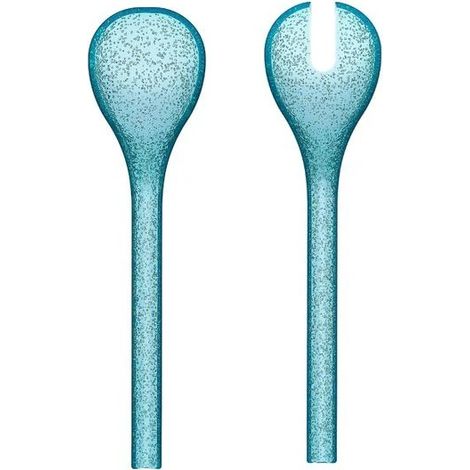Couverts à salade turquoise Memento Synth en metacrilato