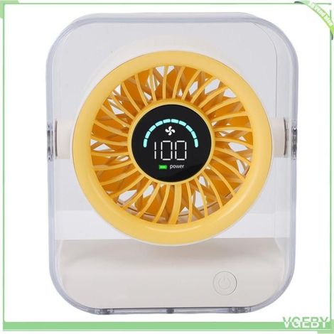 Ventilateur de bureau - FAFECIY - Rechargeable USB - 3000 mAh - Affichage LED - Beige (1/5)
