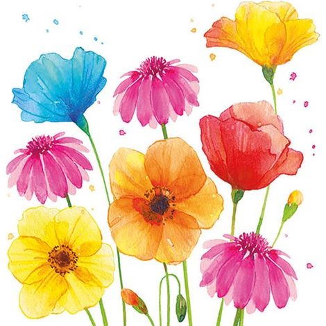 Packung mit 20 Papierservietten 33 x 33 cm – Sommerblumen – Ambiente