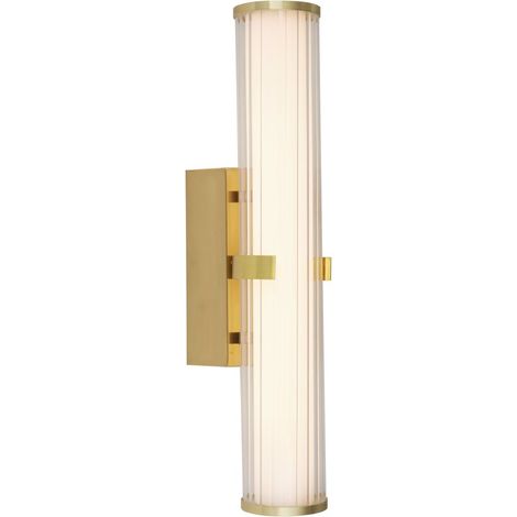 Lampe miroir LED avec variateur verre métal H : 43 cm IP44 en or allongé lumière blanc chaud 3000 K (1/5)