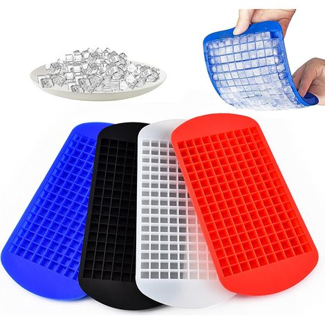 Mini Bacs à Glaçons 4 Pcs Forme De Glace Pilée Forme De Cube De Glace Bac à Glaçons Empilables Moule à Glaçons En Silicone 160 Grille Pour La Maison Cuisine Bar Party Drinks Rouge Bleu Noir Blanc,Oi-F (1/5)