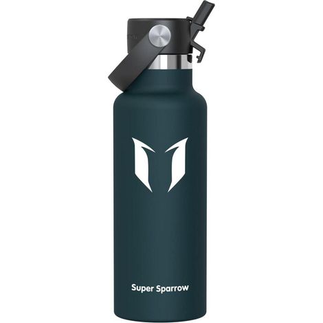 Trinkflasche Edelstahl Strohhalm BPAfrei Thermobecher 500 ml C- Jade (1/5)