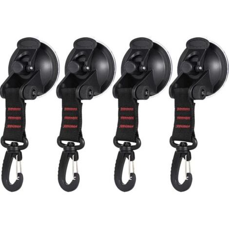 4 Pièces Ancre à Ventouse,Ventouse Crochet, Crochets de Fixation en Camping,Crochet de Fixation de Ventouse Auvent pour Tentes Latéral de Voiture Accessoire de Camping (1/4)