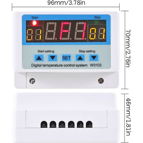 Controller of temperature digital LED 10Has/DC24V, Thermostat Smart, system of control of heating and of cooling with sensor (1/5)