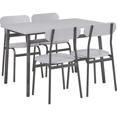 Esszimmer Set VELDEN Hellgrau 4-Sitzer