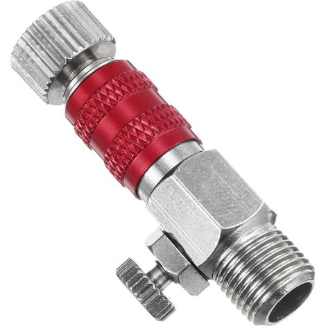 Adaptateur Connecteur Aérographe - 1 Pièce - Métal Robuste - Réglage Débit Air - Peinture et Loisirs Créatifs - Rouge 4,5 cm (1/5)