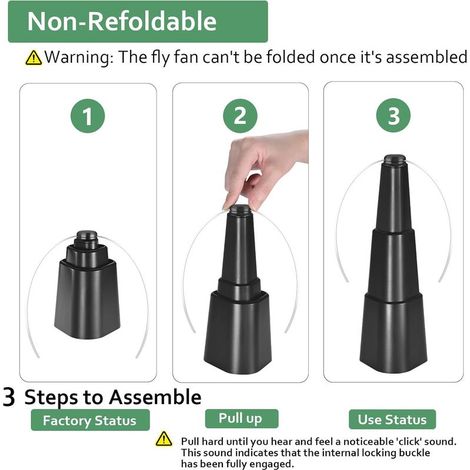 Lot de 4 éventails anti-mouches portables – Répulsifs automatiques pour pique-nique et tables – Matériau ABS, silencieux, 40 cm – Outhwaite