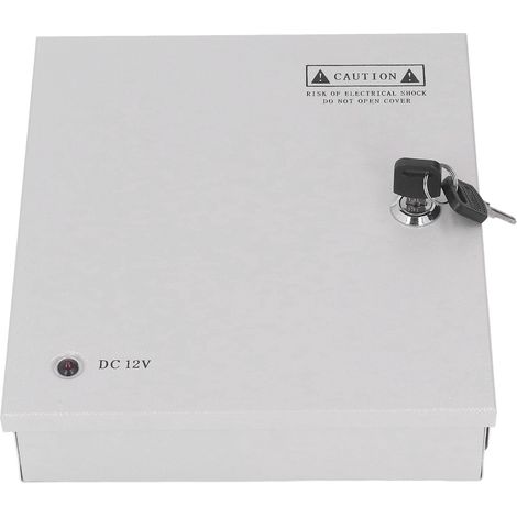Alimentation 12V 10A 9 Sorties pour Caméra CCTV, Boîtier de Distribution avec Verrou, Entrée 110V/220V, 10 Ampères (1/5)