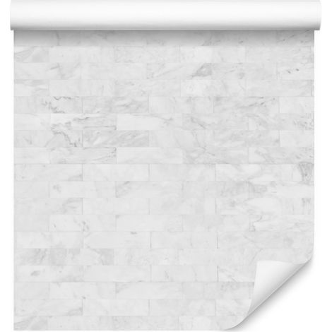 Carta da parati con motivo effetto mattone grigio e marmo, alla moda, per soggiorno e camera da letto, 50x1000 (1/5)