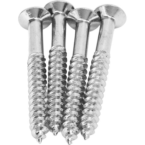 4 vis de fixation pour plaque de manche, métal argenté haute résistance, visserie de rechange guitare, lot de remplacement solide (1/5)