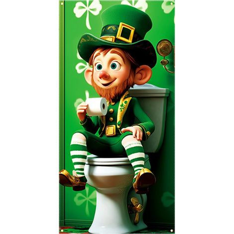 1 Rideau de porte, motif trèfle, polyester, 35 x 71 pouces, décoration Saint-Patrick (1/5)