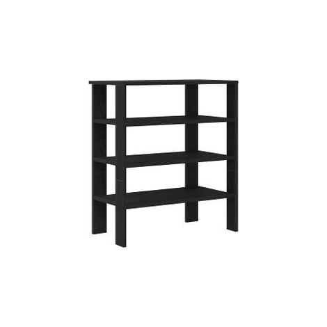 Étagère à chaussures noir 61x32x70 bois d'ingénierie (1/5)
