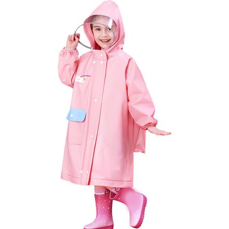 Ponchos de pluie pour enfants avec housse de cartable, réutilisables, à boutons-pression, imperméables pour l'extérieur.
