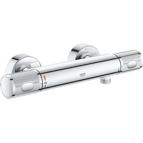 Mitigeur thermostatique de douche chrome – Entraxe 79 mm – Débit 25 l/min – Clapet anti-retour GROHE SafeStop® – Technologie TurboStat® (1/5)