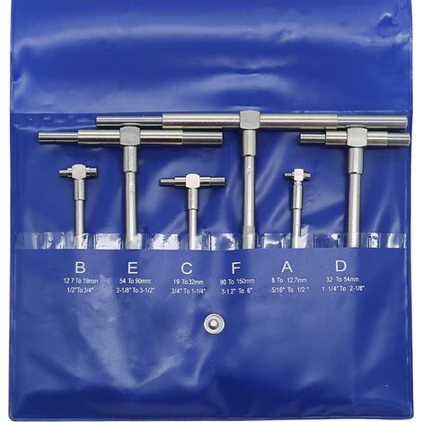 Teleskop-Messgerät-Set, Innenmikrometer, Innenmessgerät – 6 Stück, verstellbarer Innendurchmesser, Teleskop-Messgerät, 8–150 mm