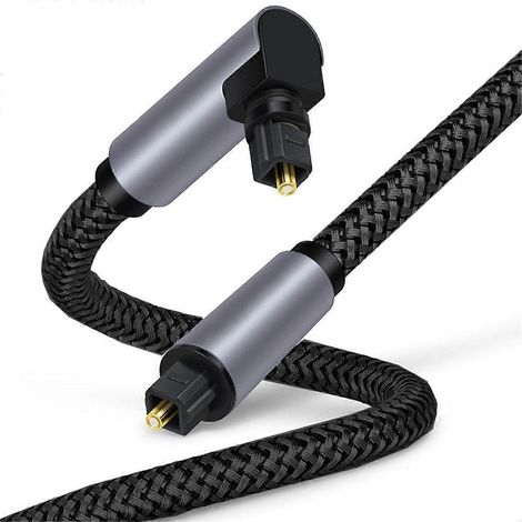 Câble audio optique numérique coudé à 90° 5.1 pour Toslink SPDIF, câble coaxial pour lecteur Blu-ray et barre de son, 5 m (1/5)