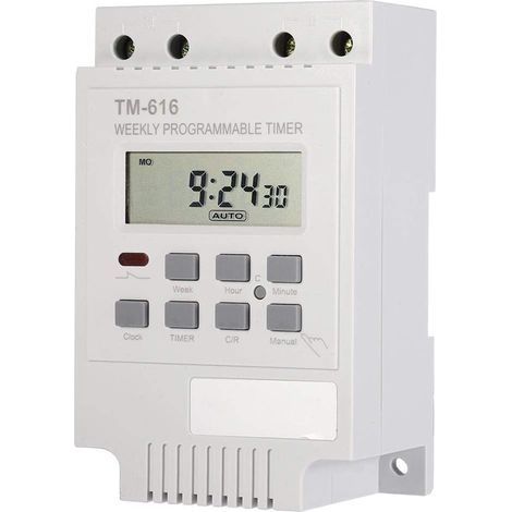 12V Programmateur Hebdomadaire Digital Interrupteur Minuterie Économiseur D'énergie Commutateur Électrique pour Lampes TV Radio Appareils Électroménagers (White) (1/5)