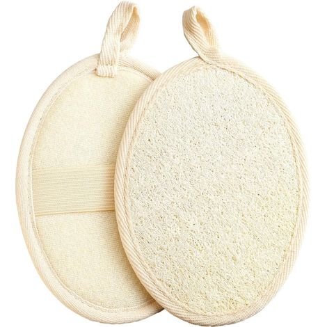 Set di 2 spugne e spugna da doccia - Spugna da bagno, spugna di luffa, spugna esfoliante per il corpo, spugna da doccia