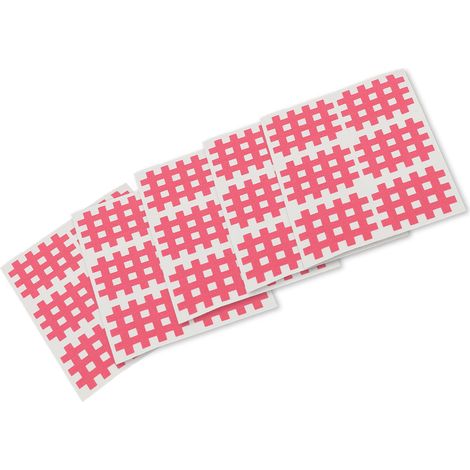 Bande adhésive quadrillée 5 feuilles respirante pour l'acupuncture articulaire et musculaire, idéale pour les bras et les jambes (rose). (1/5)