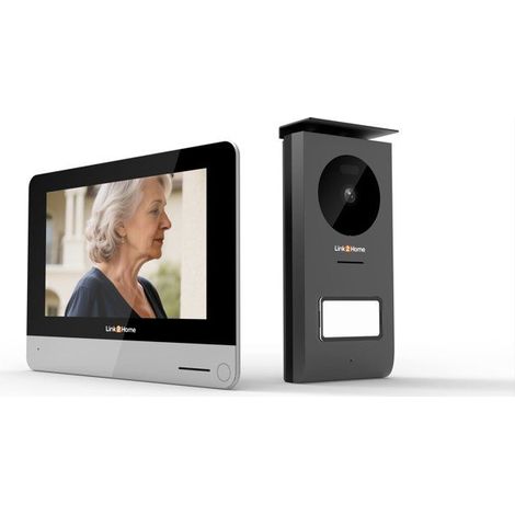 Videocitofono WiFi con schermo - LINK2HOME - Schermo touch 7’’ - Notifica smartphone - Telecamera 1080p grandangolare 120°