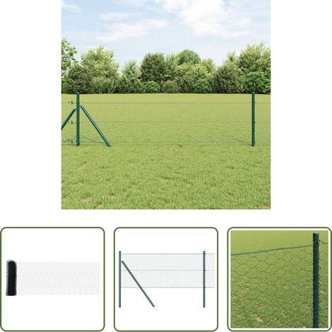 vidaXL Jardin - Clôture hexagonale Vert 0,5 x 10 m PVC (1/5)