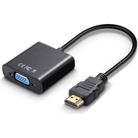 Adaptateur HDMI vers VGA 1080P, interface plaquée or antirouille, convertisseur pour ordinateur portable (1/5)