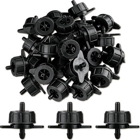 Arrosage Goutte à Goutte 50 Pièces, Goutteur 4 L/h, Goutteur Arrosage Goutte à Goutte, Goute a Goute Arrosage Exterieur 33 x 39 mm (1/4)