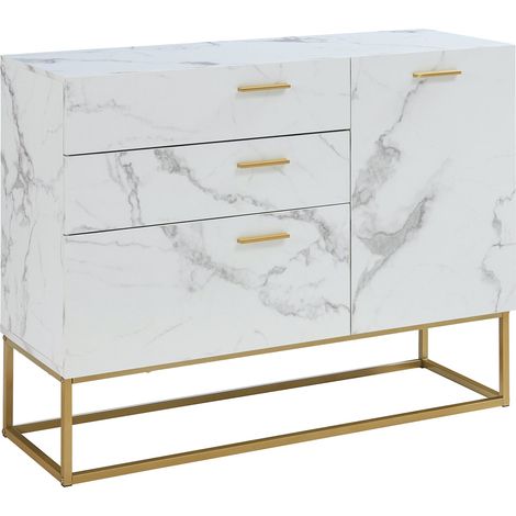 Credenza cassettiera mobile contenitore per soggiorno ingresso camera da letto 75 x 100 x 35 cm truciolare bianco 030009033
