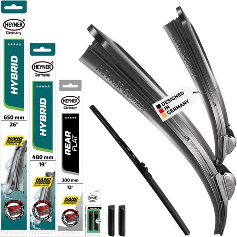 HEYNER® Scheibenwischer mit Heckwischer für AUDI A3 Allstreet (07.2022 - 07.2026) HYBRID Flachbalkenwischer (1/5)