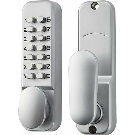 Alliage De Zinc Verrou De Porte A Code Sans Clé Serrure à Code Mécanique Style Rétro Code Lock, Convient Pour Garage/hôtel/Bureau/Studio/Entrepôt/Dossiers (argent) (1/4)