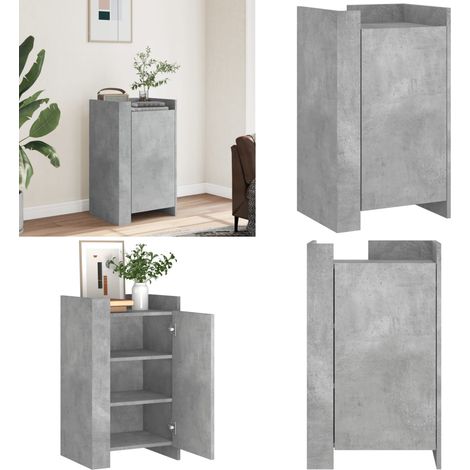 Buffet gris béton 45x35x75 cm Bois d'ingénierie - Buffet - Meuble De Rangement - Commode - Mobilier Moderne - Design Intemporel - Home & Living (1/5)