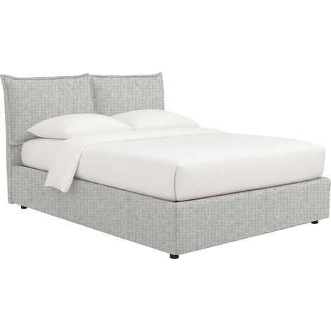 Letto Piazza e Mezza Malton, Sfoderabile, Contenitore Made in Italy, Grigio Chiaro