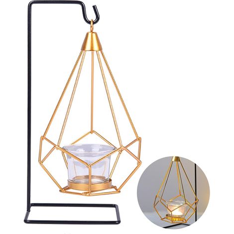 Geometrischer Kerzenhalter aus Metall, Retro-Kerzenhalter, kreativer Kerzenständer aus Metall, europäischer Stil, geometrischer Teelichthalter für Hochzeit, Wohnzimmer, Tischdekoration, Schwarz