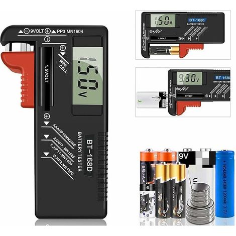 Testeur de Piles numérique,Testeur de Piles Universel,Batterie Testeur,pour AA, AAA, C, D, PP3, 9V, 1.5V, Piles Bouton Fonctionne sans Pile (1/5)