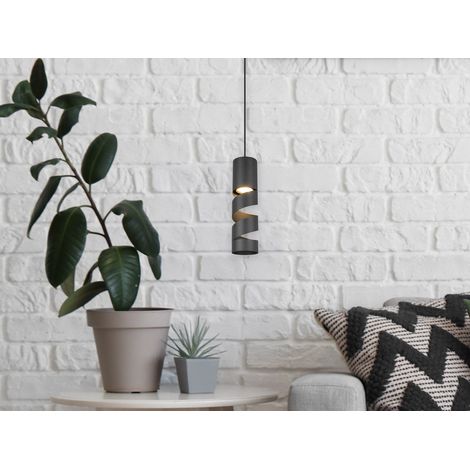 Moderne kleine LED Pendelleuchte 1-flammig aus Metall in Schwarz, Ø 12cm (1/5)